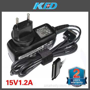 Laptop Adapter for Asus Charger 15V 1.2A Car Charger for Table PC TF101 TF201 TF300t TF700t